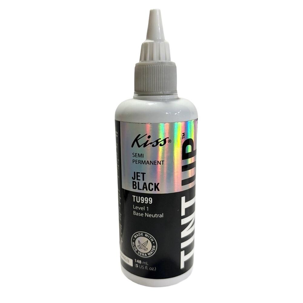 Kiss Tint Up Semi Permanent Hair Color Jet Black TU999 Level 1 5 oz Aloe Vera